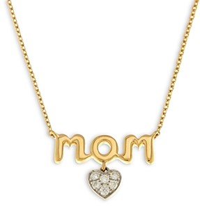 Diamond Heart Mom Pendant Necklace in 14K Yellow & White Gold 17, 0.07 ct. t.w. - 100% Exclusive