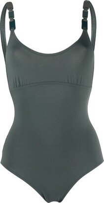 Ecaille square-neck swimsuit