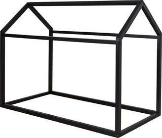 Twin Bed Frame with House Shaped Design, Black