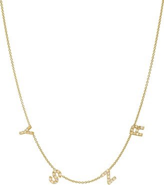 Zoe Lev Jewelry Mini Diamond Initial Space Necklace, Four