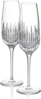 Lismore Diamond Essence Flute Glasses 10.5oz, Set of 2