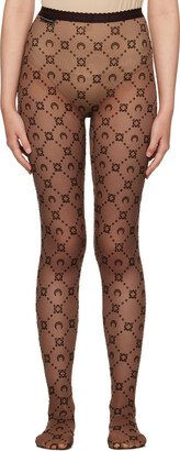 Brown Moonogram Tights