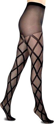 LECHERY European Made Large Diamond Print Tights