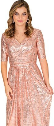 Farah Naz New York Sequin Fit and Flare Gown