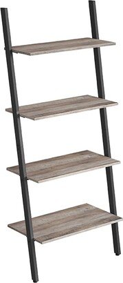 VASAGLE Ladder Shelf, 4-Tier Bookshelf, Storage Rack Shelves, for Living Room, Kitchen, Office, Steel, Stable, Sloping