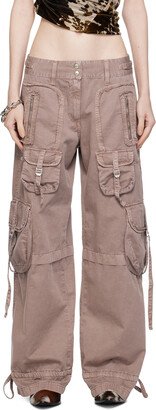 Pink Raw Edge Cargo Pants