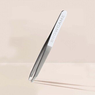 Browgame Original Slanted Tweezer - Tweezers for Fine Hair - White - 1 pc