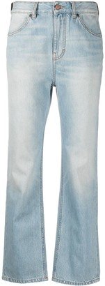 Mid-Rise Light-Wash Flared Jeans