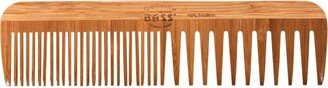 Bass Brushes 100% Natural Premium Bamboo Grooming Comb Large Wide & Fine Tooth Style Dark Bamboo