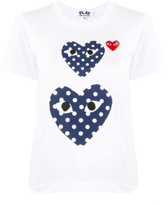 heart-print crew neck T-shirt