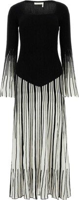 Pleated Flared Maxi Dress