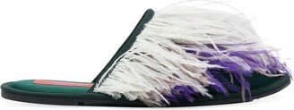 Feather-Detail Slippers-AA