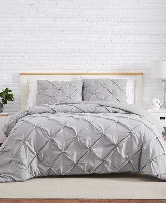 Pintuck 2 Piece Duvet Cover and Sham Set, Twin/Twin Xl