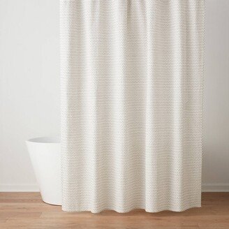 Woven Dotted Line Shower Curtain