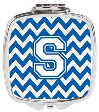 CJ1045-SSCM Letter S Chevron Blue & White Compact Mirror, 3 x 0.3 x 2.75 in.