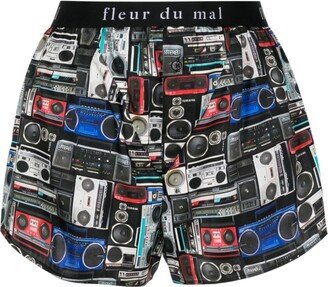 Logo-Waistband Graphic-Print Boxers