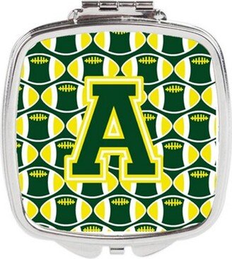 CJ1075-ASCM Letter A Football Green & Yellow Compact Mirror