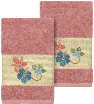 Tea Rose Caroline Embellished Hand Towel - Set of 2