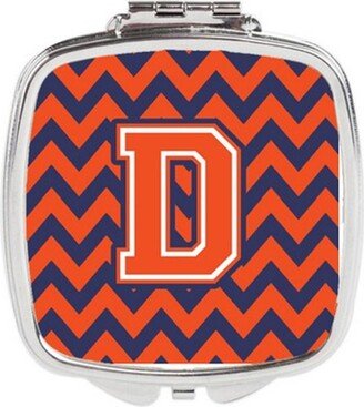 CJ1042-DSCM Letter D Chevron Orange & Blue Compact Mirror, 3 x 0.3 x 2.75 in.