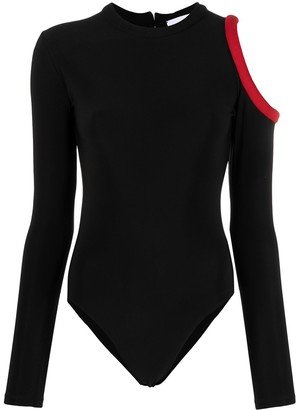 Atu Body Couture Ghosting Bodysuit With Cut-Away Shoulder-AA