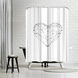 71 x 74 Shower Curtain, Love Heart Wire Polygon by Motivated Type