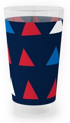 Outdoor Pint Glasses: Triangles - Red White And Blue Outdoor Pint Glass, Blue