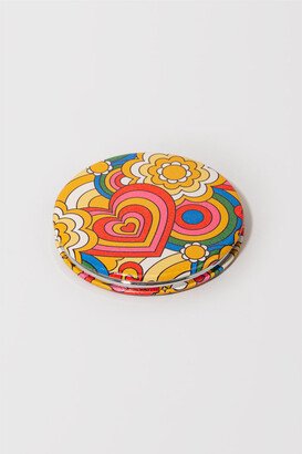 Women's Yellow Psyche Floral Compact Mirror by Size: One Size