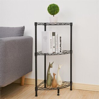 BESTCOSTY 3-Tier Corner Wire Shelving Bookshelf