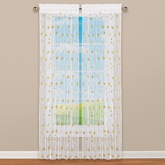 Collections Etc 3D Spring Butterfly Semi-Sheer Curtain Panel