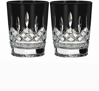 Waterford Crystal Set of 2 Lismore Black Double Old-Fashioneds