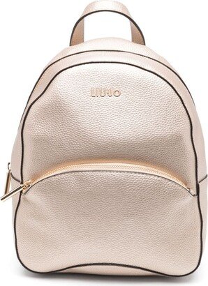 Logo-Lettering Metallic Backpack