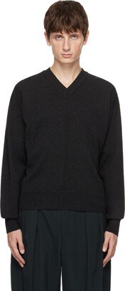 Black V-Neck Sweater-AK