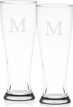 Monogram Pilsner Glasses, Set of 2 P