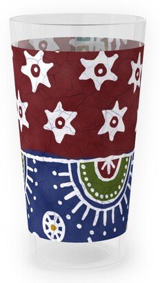 Outdoor Pint Glasses: Batik Complete - Warm Outdoor Pint Glass, Multicolor