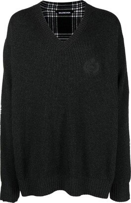 Hybrid V-neck oversized jumper