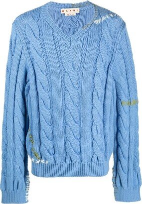 Cable-Knit Virgin Wool Jumper-AB