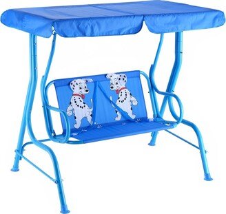 Outdoor Kids Patio Swing Bench with Canopy 2 Seats - 46 x 31 x 46