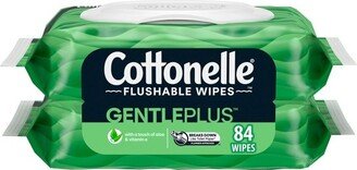 Cottonelle GentlePlus Flushable Wipes with Aloe & Vitamin E - Unscented - 2pk/42ct