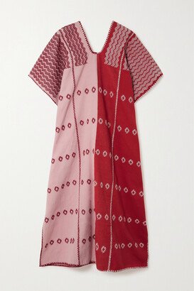 Net Sustain Embroidered Cotton Huipil - Pink