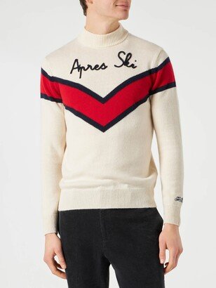 Man Half-turtleneck Sweater With Apres Ski Print