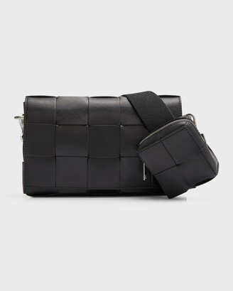 Men's Cassette Intreccio Leather Crossbody Bag