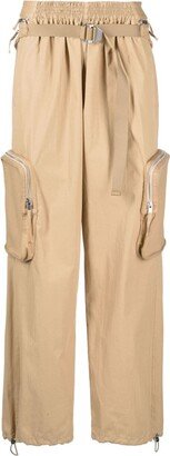 Belted Straight-Leg Trousers-AQ