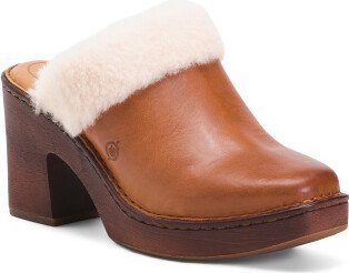 TJMAXX Shearling Lined Leather Clogs For Women