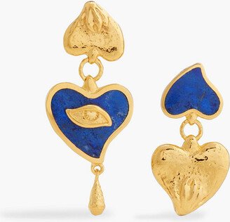 Gold-plated lapis lazuli earrings