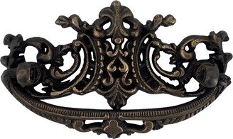 Solid Brass Victorian Style High Relief Dresser Pull in Highlighted Bronze