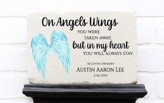 Miscarriage Memorial Stone | On Angels Wings You Were Taken Away Temporary Grave Marker Garden Sympathy Gift