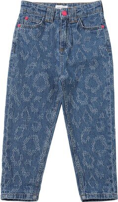 Printed denim cotton jeans