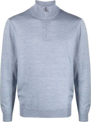 Boggi Milano Zip-Up Merino Wool Jumper