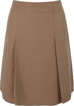 A-line pleated midi skirt