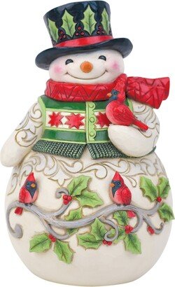 Jim Shore Snowman with Cardinal Scene Figurine